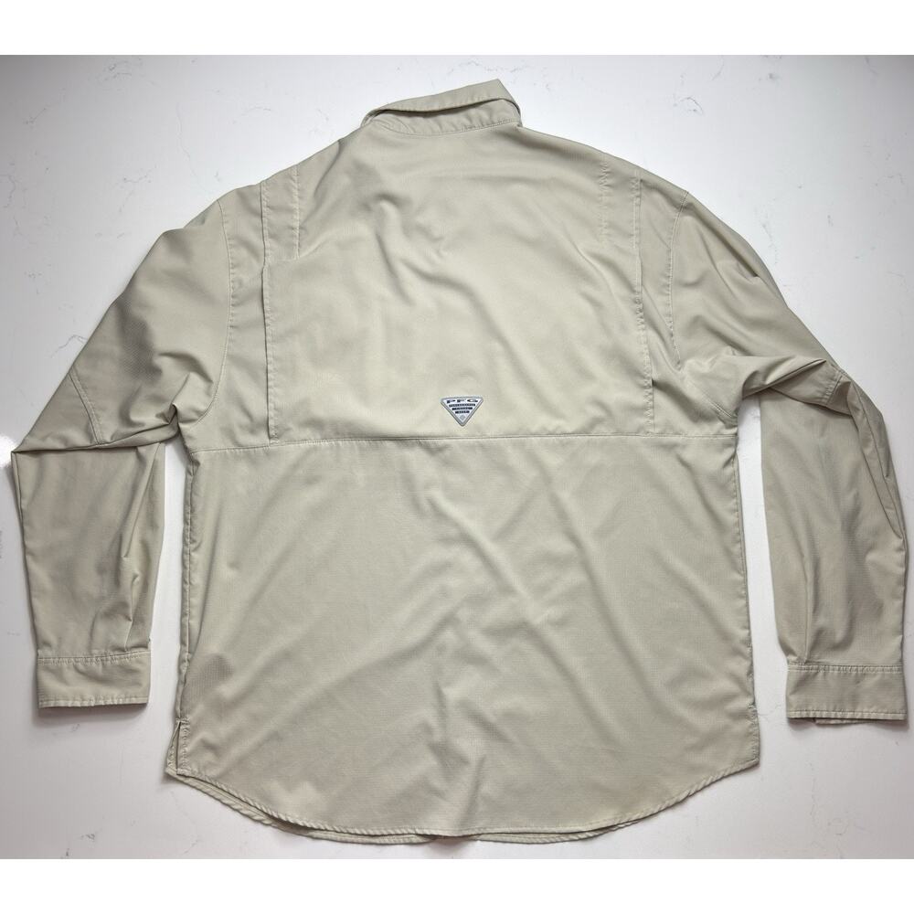 Columbia PFG Men's XL Tamiami II Long Sleeve Fishing Shirt - Fossil / Khaki - Picture 4 of 15
